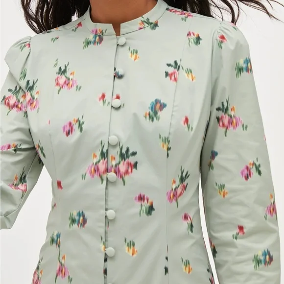 Hill House The Lucienne Dress In Sage Taffeta - Picture 5 of 11